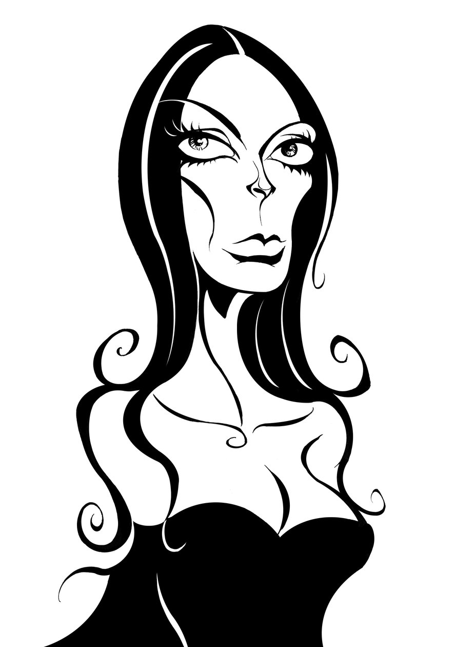 Barbara Steele, 2025 (blekk / digitalt) av Neale Osborne