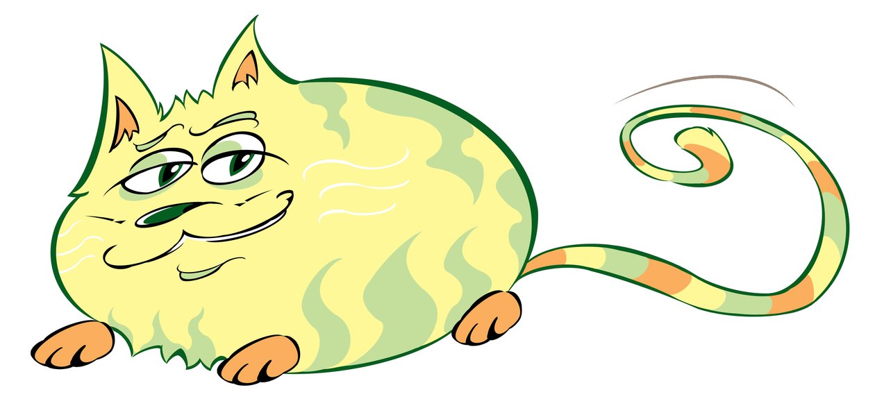 Curvy Cat - karikatur av Neale Osborne