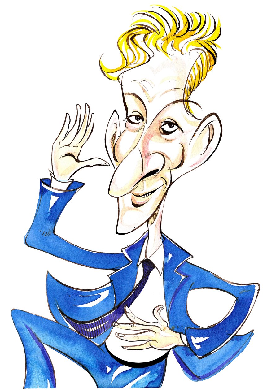 Danny Kaye - fargekarikatur av Neale Osborne