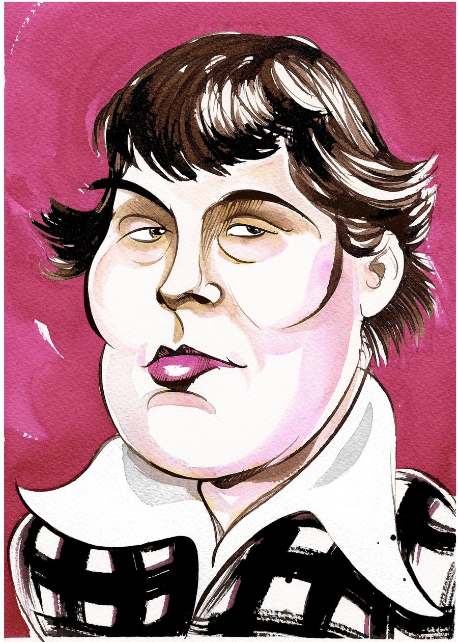 Galina Ustvolskaya - fargekarikatur av Neale Osborne