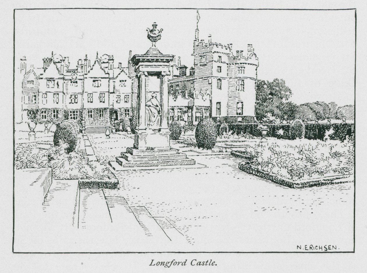 Longford slott (lito) av Nelly Erichsen