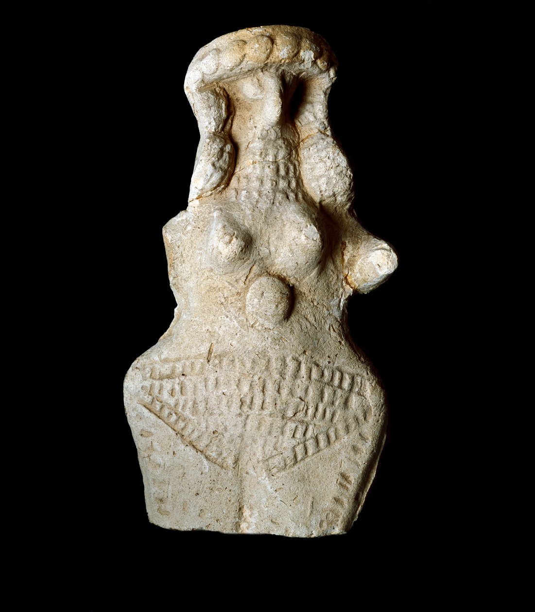 Sumerisk sivilisasjon: kvinnelig figur. Terrakotta skulptur. Dim. 10 cm ny-sumerisk periode (mellom 2093 og 2004 f.Kr.) Bagdad, National Iraq Museum av Neo Sumerian