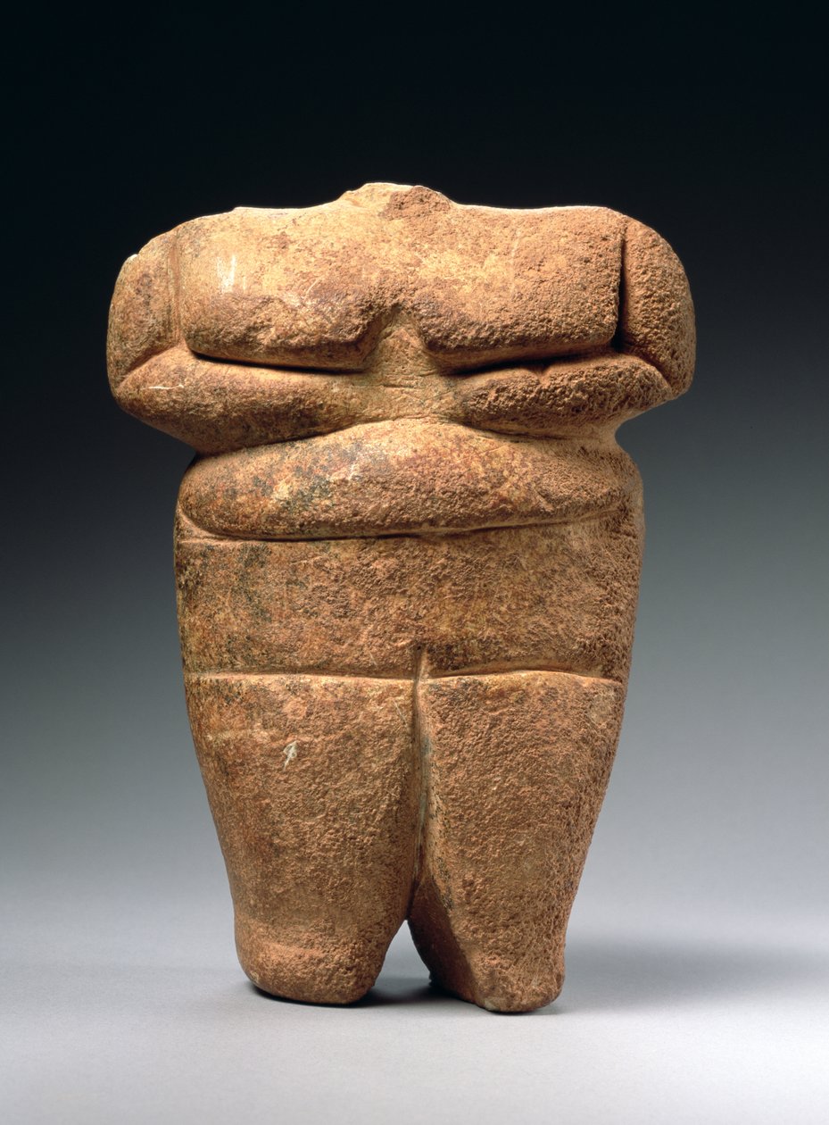 Neolittisk figur, Hellas, ca. 4500-4000 f.Kr. (kalkstein) av Neolithic