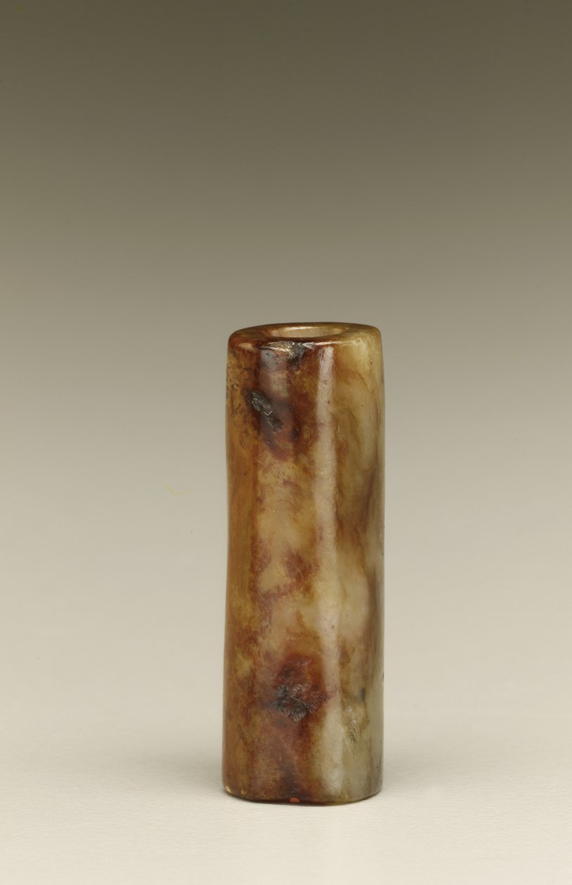 Sylindrisk perle, Lake Tai-regionen, Liangzhu-kultur, 3300-2250 f.Kr. (jade) av Neolithic Period Chinese School