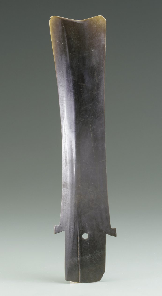 Høstekniv (hu), Qijia-kultur, ca. 2500–2000 f.Kr. (jade) av Neolithic Period Chinese School
