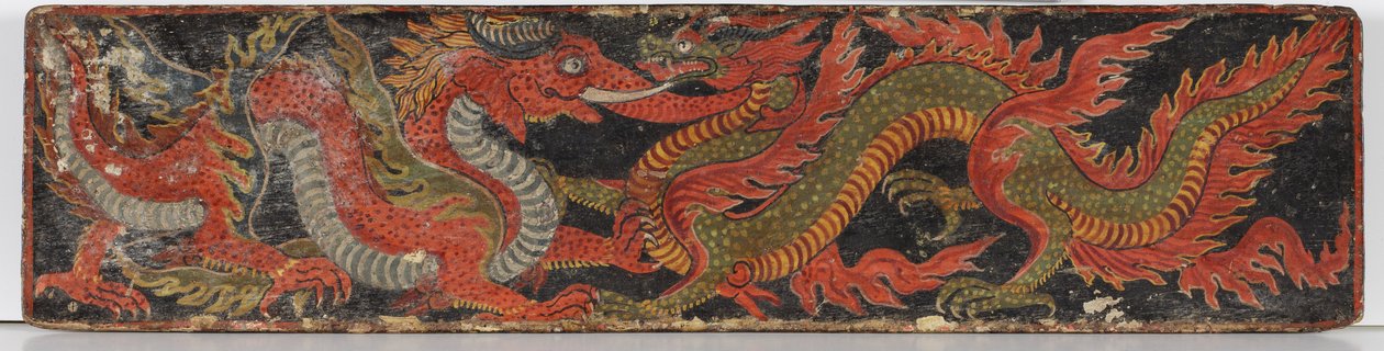 Buddhistisk manuskriptomslag, 1659 (ugjennomsiktig wc på tre) av Nepalese School