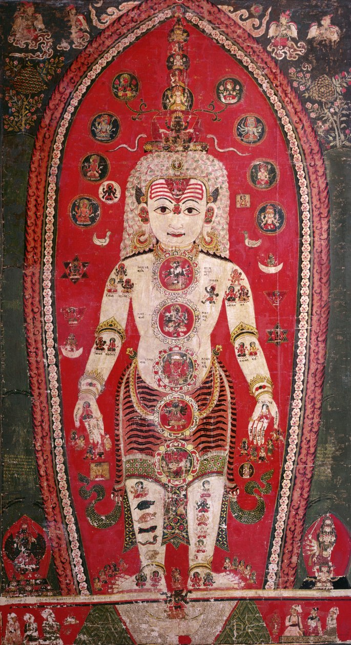 Shiva Purana, fra Badgaon (gouache på silke) av Nepalese School
