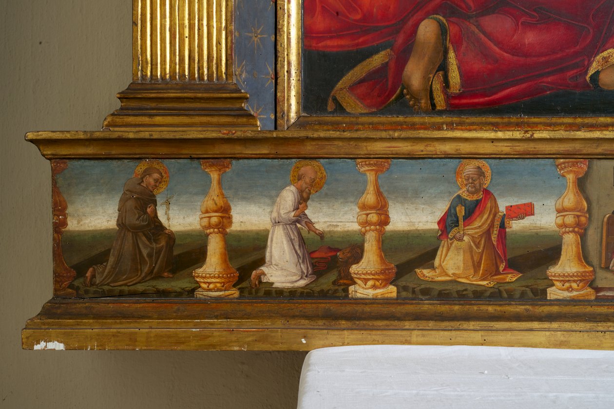 Detalj fra Coronation of the Virgin (tempera på tre) av Neri di Bicci
