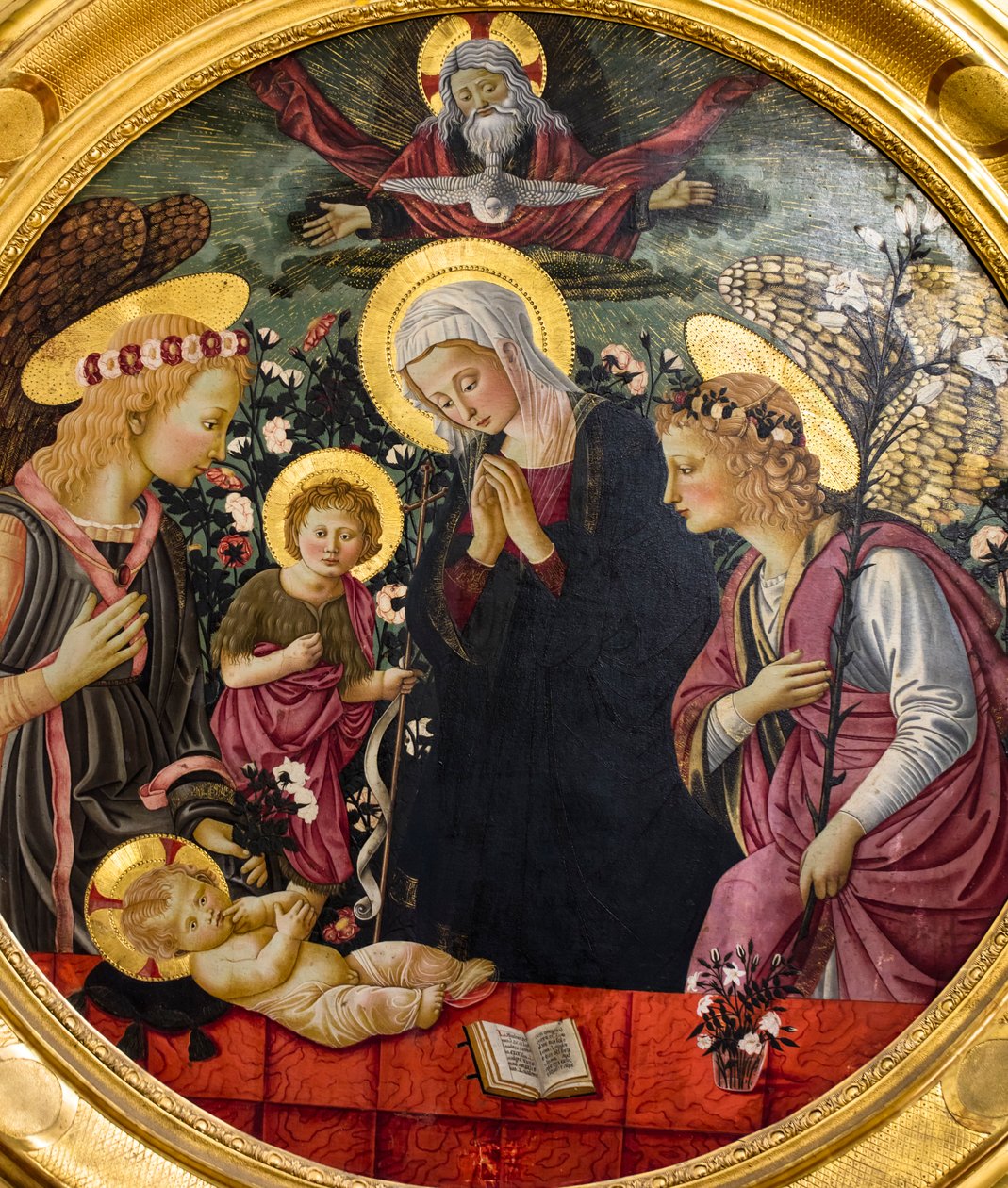 Jomfru Maria, Johannes og to engler som tilber Kristusbarnet av Neri di Bicci
