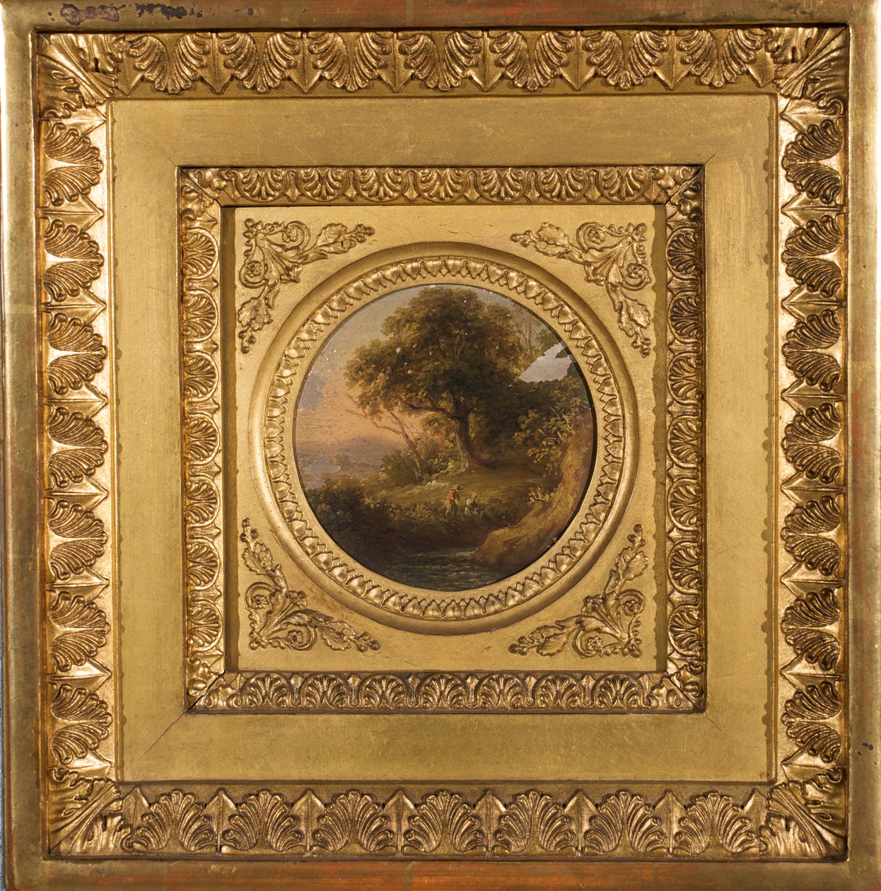 Baumlandschaft mit figürlicher Staffage av Leopold Blonder