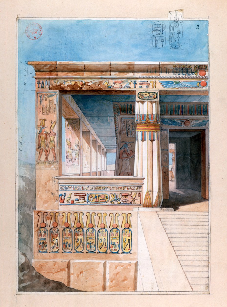 Gammelt egyptisk tempel, 1800-tallet av Nestor l