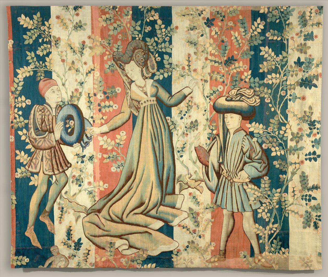 Courtiers in a Rose Garden: A Lady and Two Gentlemen, ca. 1440–50 av Netherlandish School