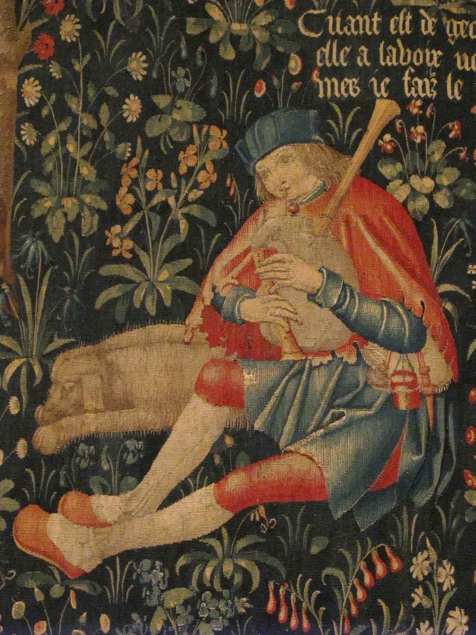 Gjeter som spiller sekkepipe, ca.1500-30 av Netherlandish School