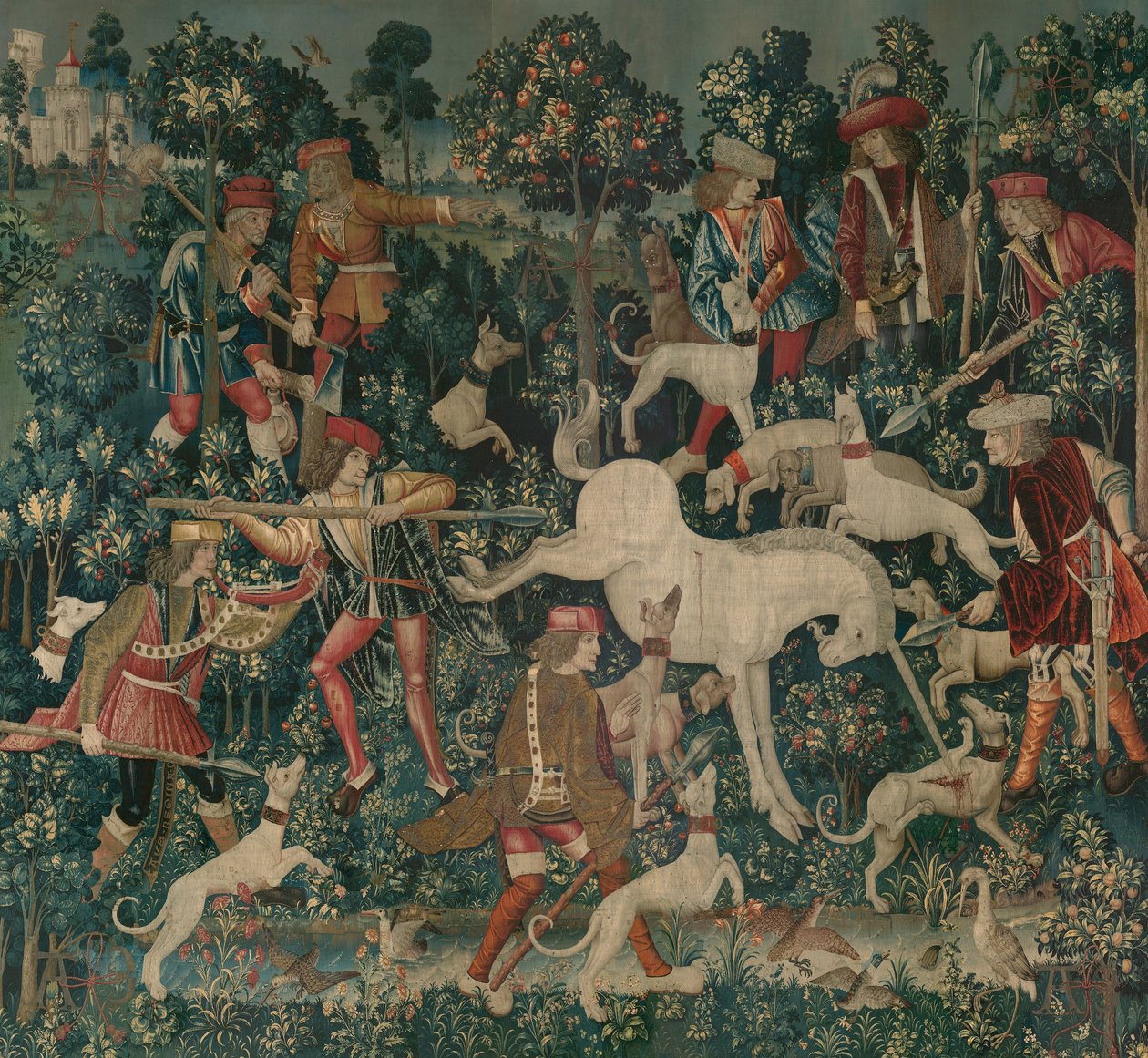 Enhjørningen forsvarer seg, ca. 1500 av Netherlandish School