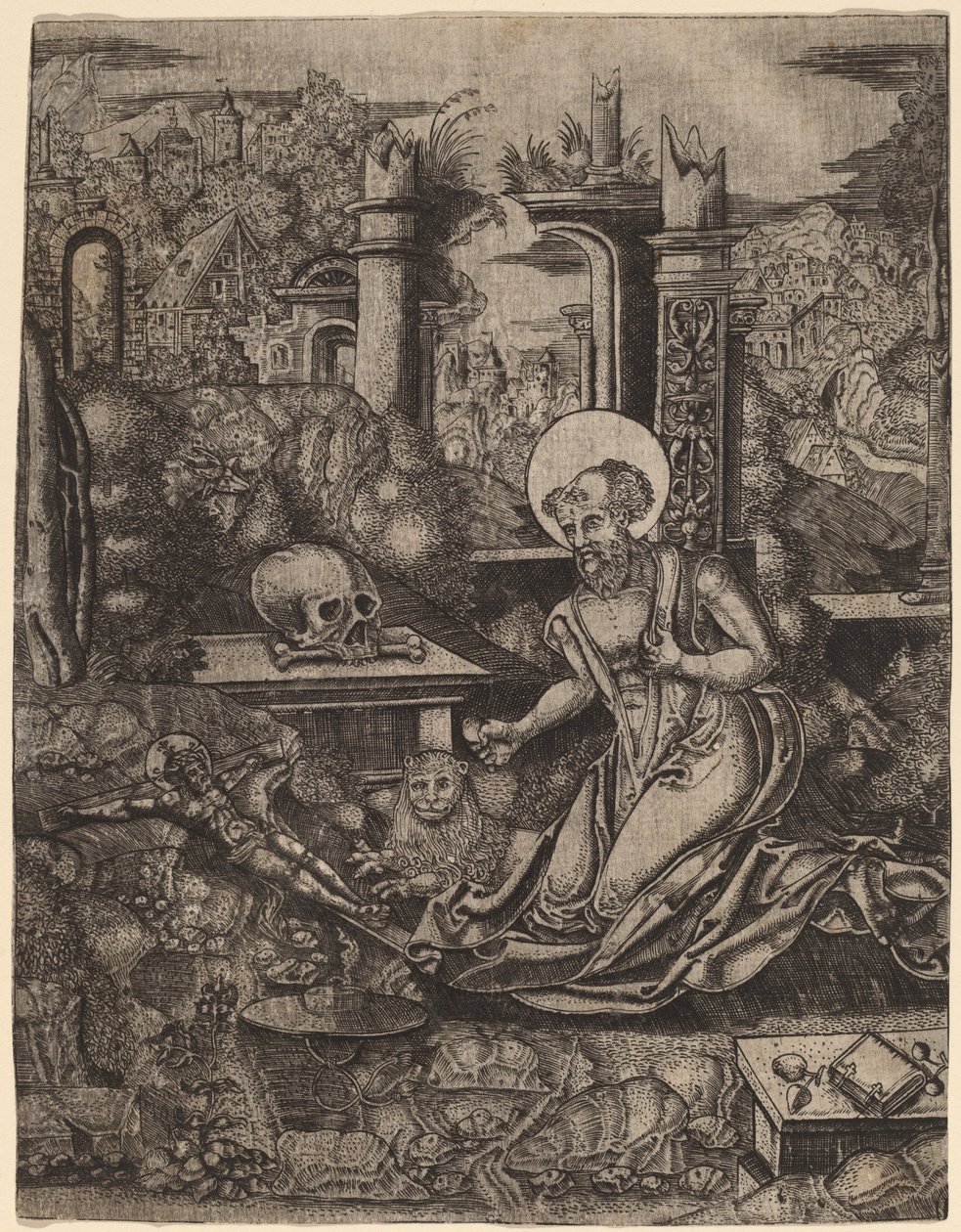 Den hellige Jerome av Netherlandish 16th Century