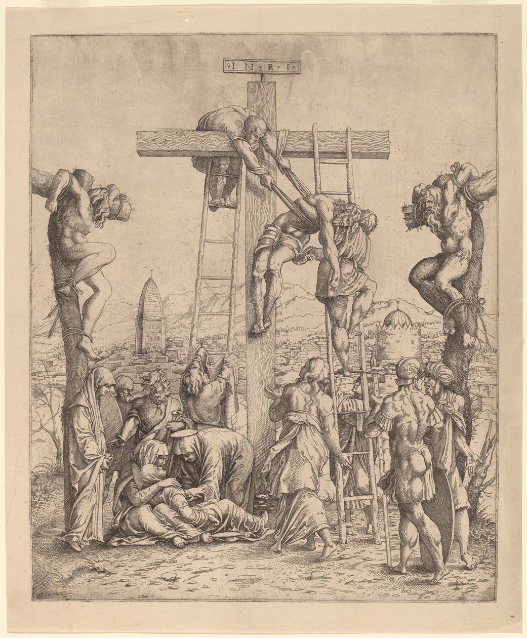Nedstigningen fra korset av Netherlandish 16th Century after Andrea Mantegna