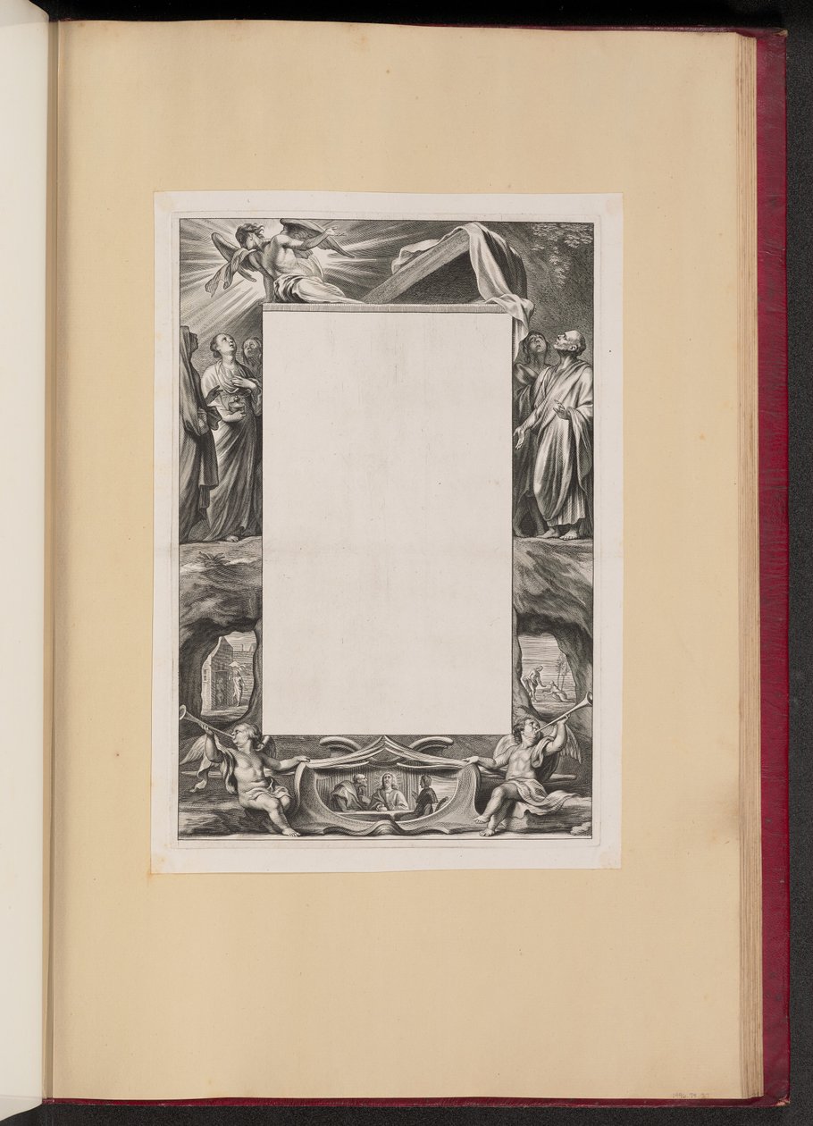 Borderillustrasjon med hellige og scener fra Kristi liv av Netherlandish 17th Century