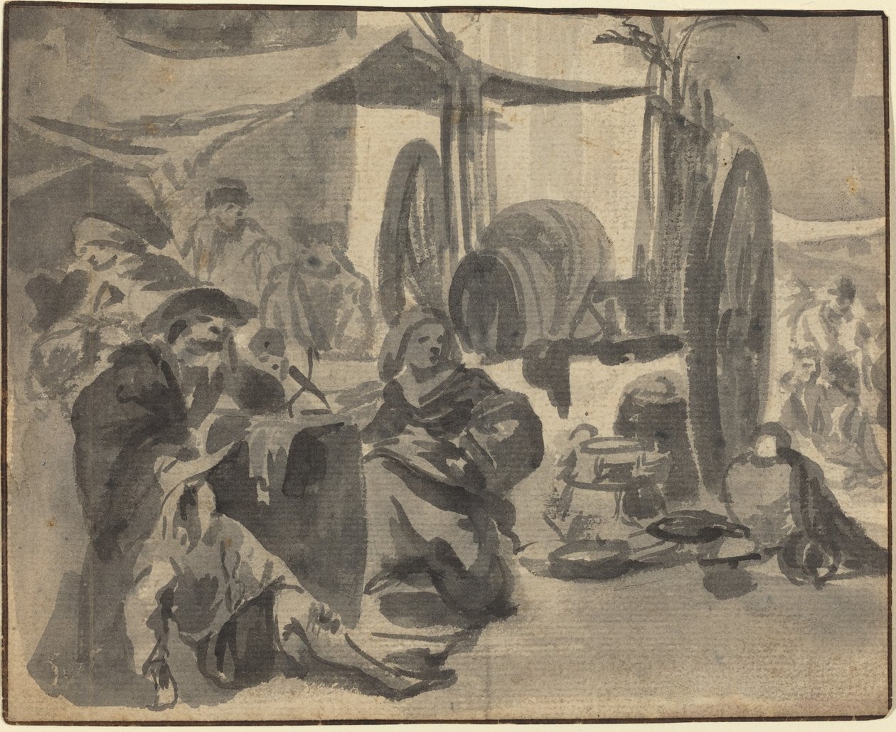 Markedsscene av Netherlandish 17th Century