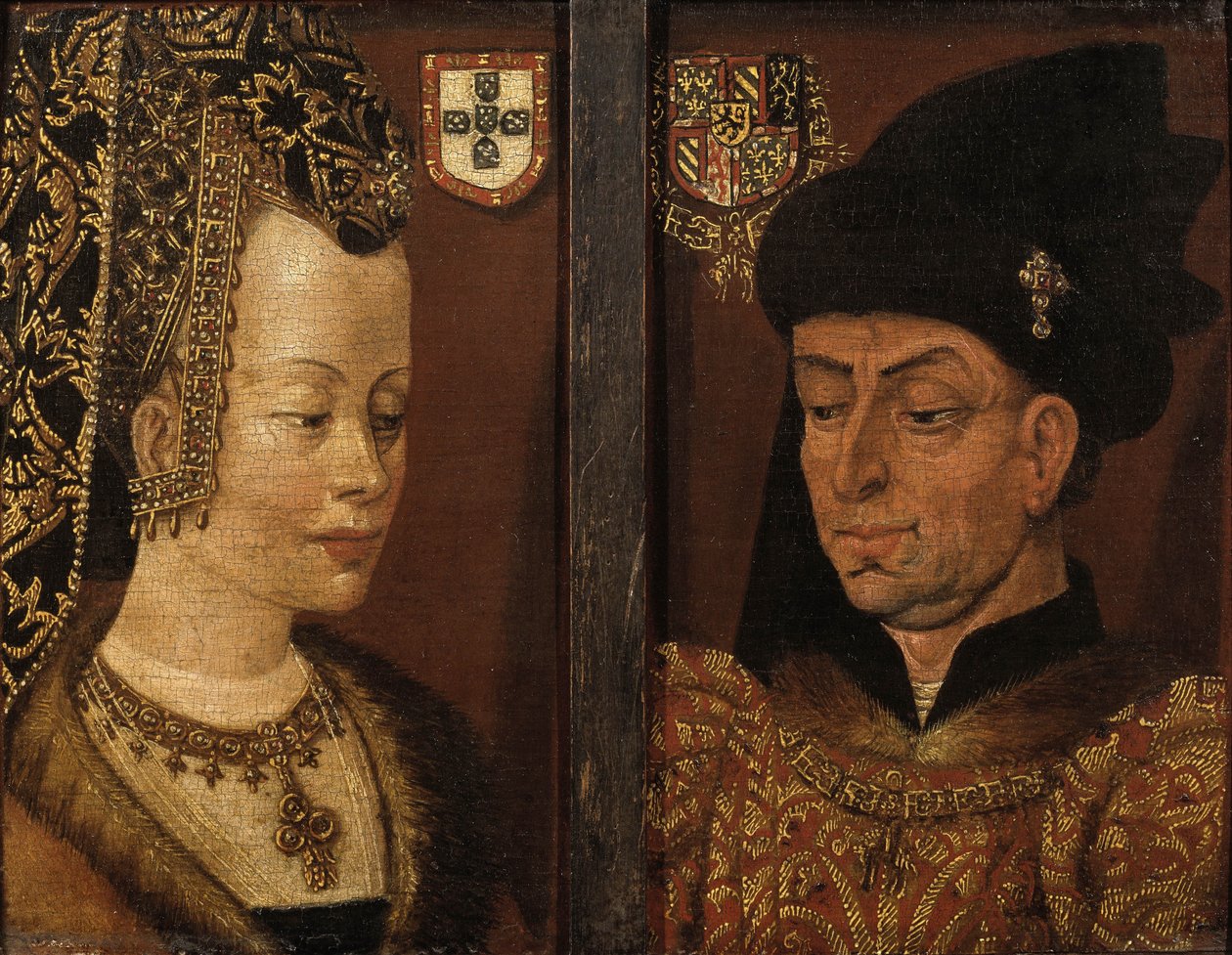 Portretter av Filip den gode og Isabella av Portugal, 1500-tallet av Netherlandish Master