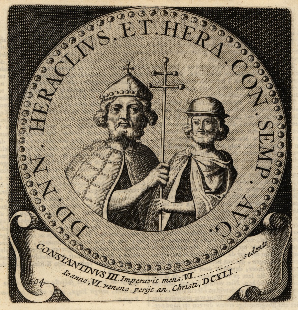 Bysantinske keisere Heraclius og Konstantin III. av Netherlandish School