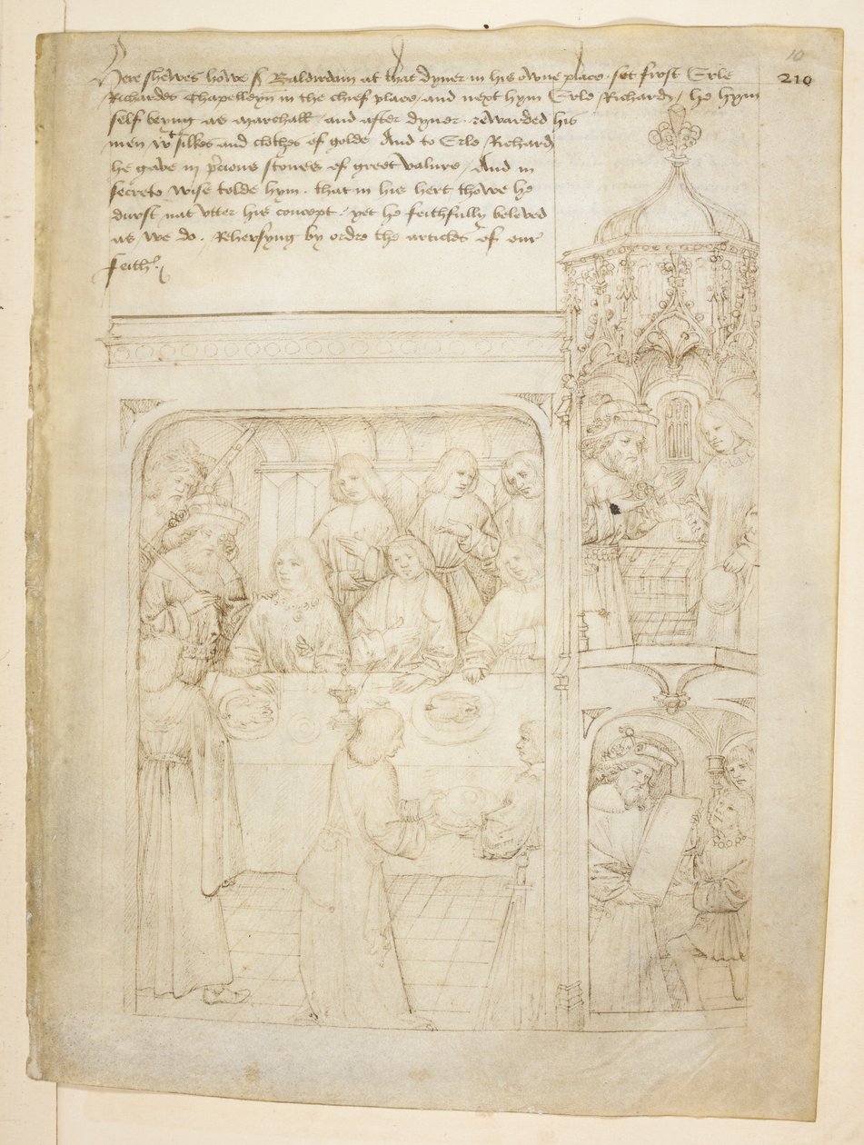 Bomull Julius E. IV, art. 6, 'Beauchamp Pageants', ca. 1483 (blekk på vellum) av Netherlandish School