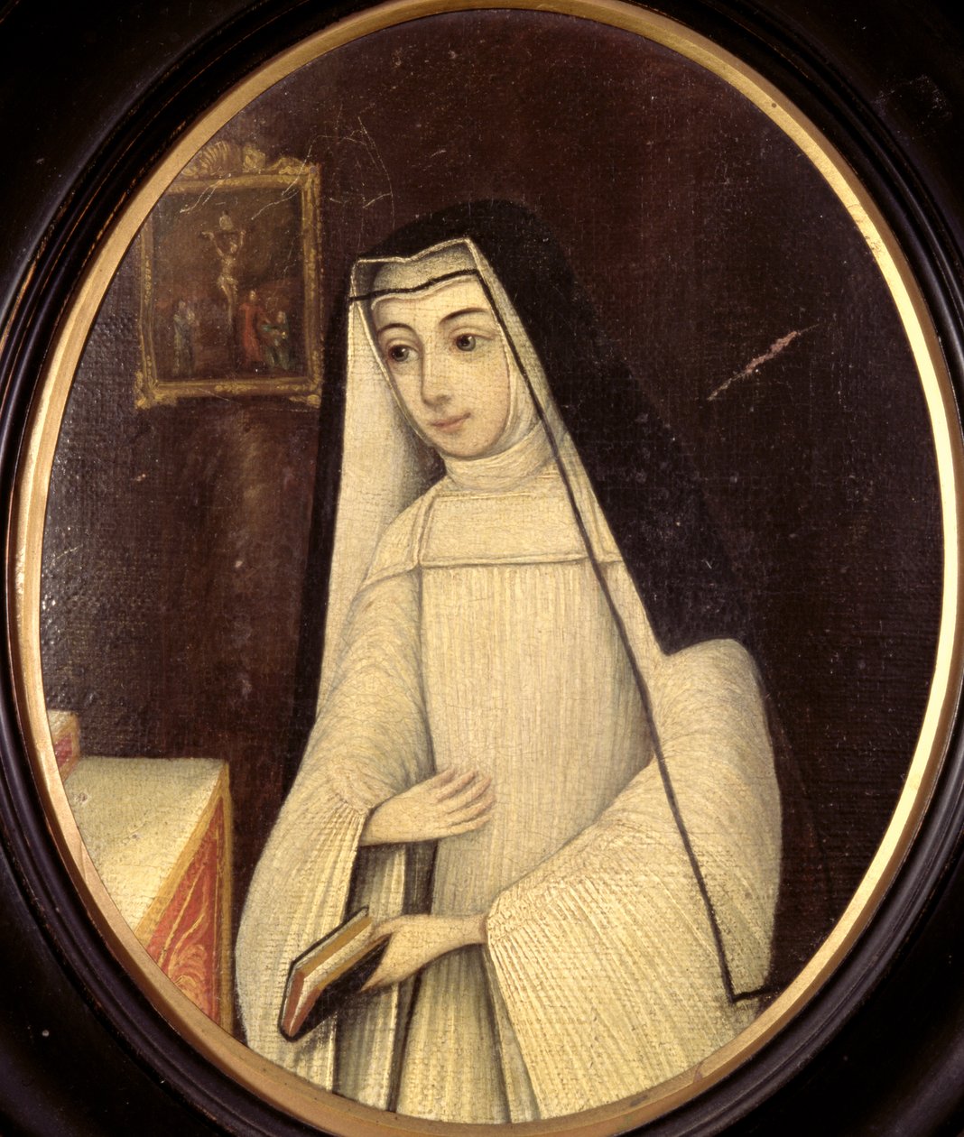 Frances Justina Huddleston (1708-87) i vane med en nonne av ordenen Augustinian Canonesses ved det engelske klosteret i Brugge, ca. 1727 av Netherlandish School