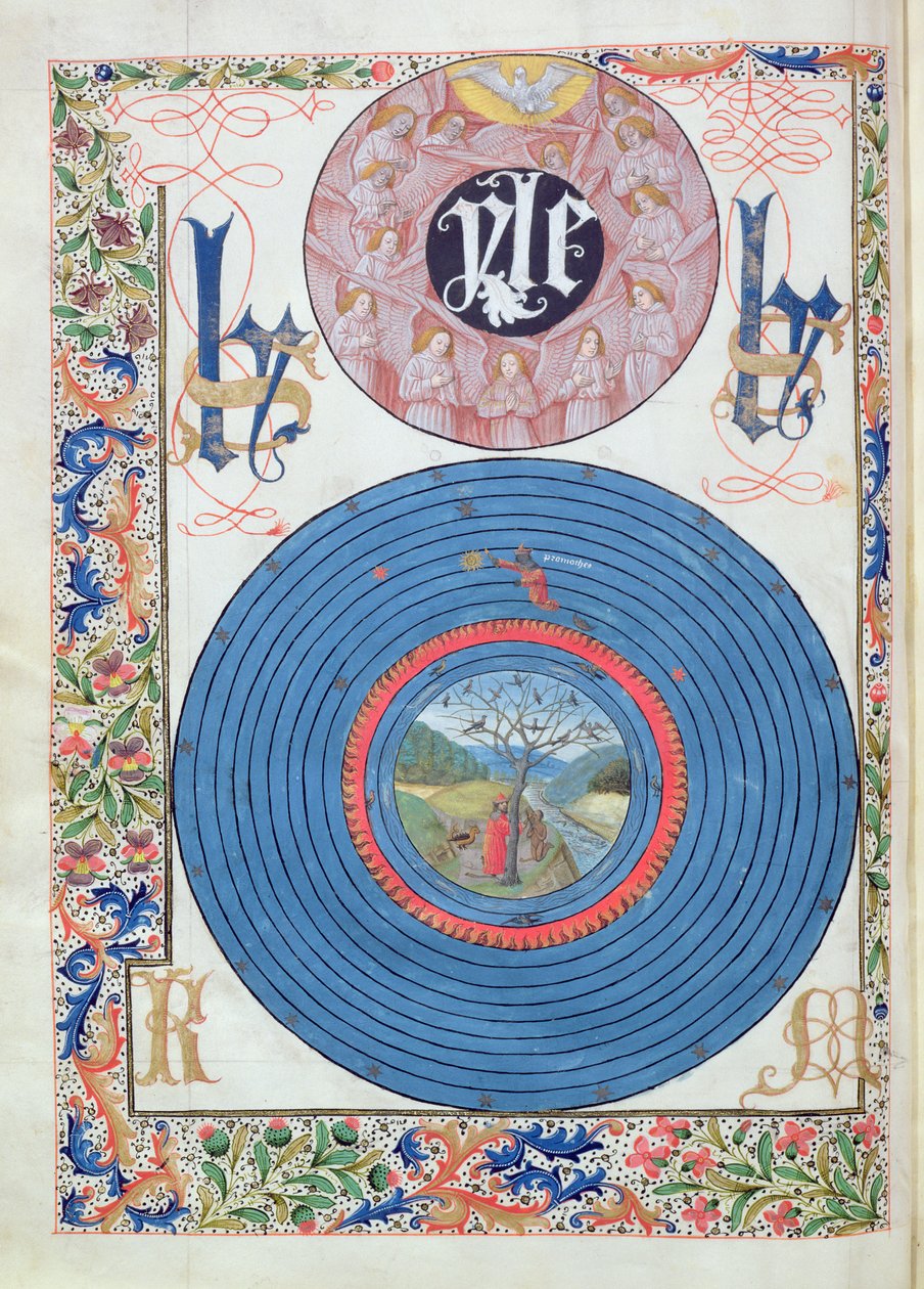 Ms 324 f.13 v. Holy Dove & Matter, fra Metamorphoses av Ovid, 1479 av Netherlandish School