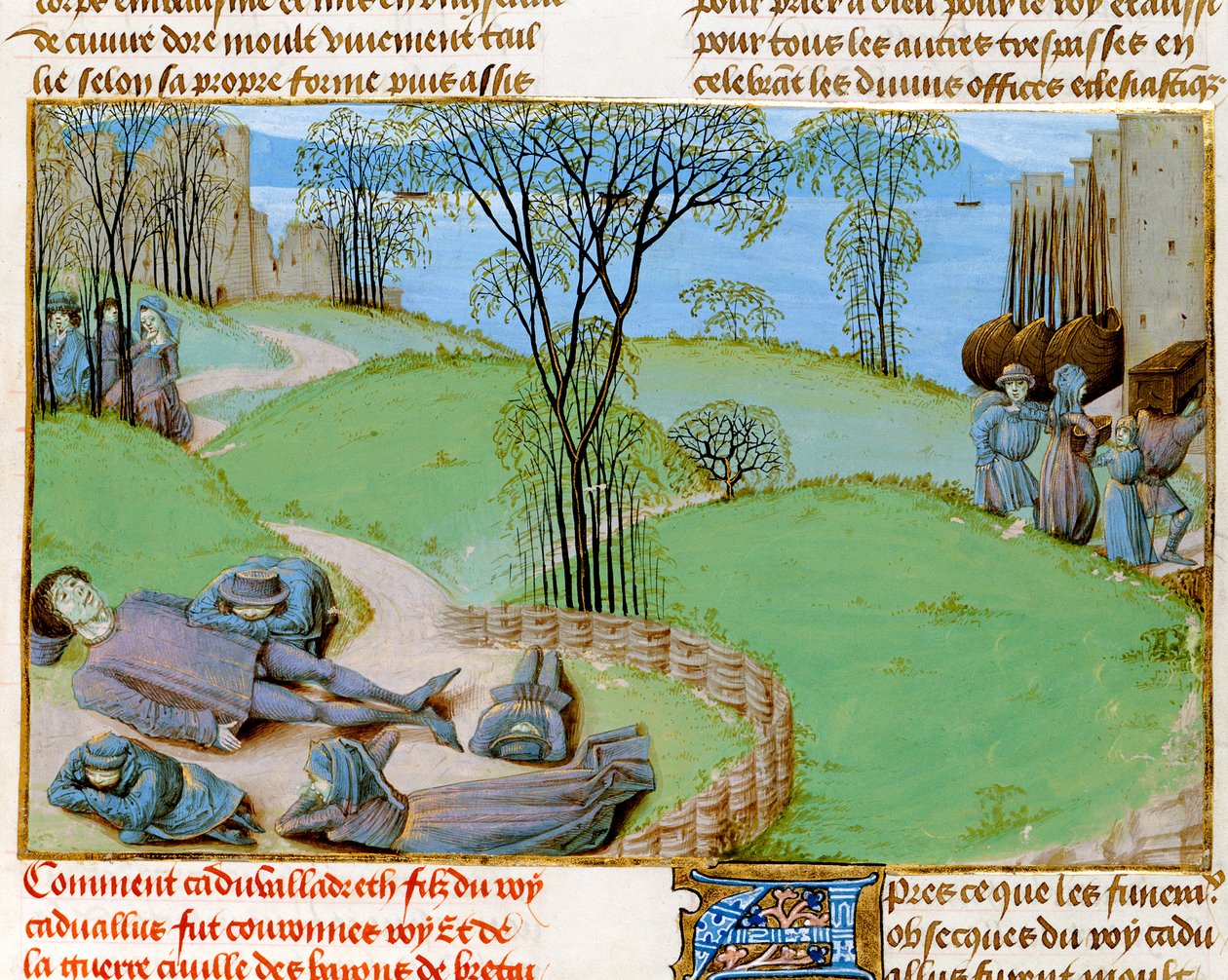 Ms. Royal 15 E.IV fol.187 Dødsfall fra hungersnød, fra 