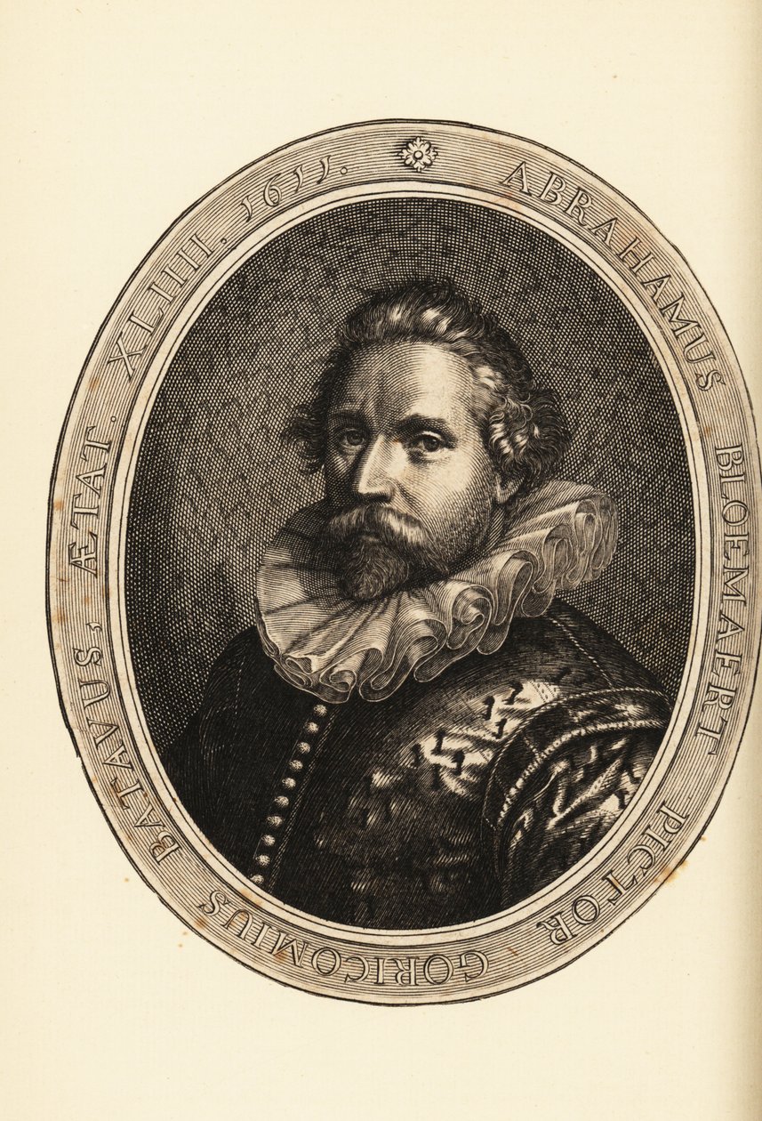 Portrett av Abraham Bloemaert, nederlandsk maler og trykkeri, etser og gravør, Haarlem Mannerist av Netherlandish School