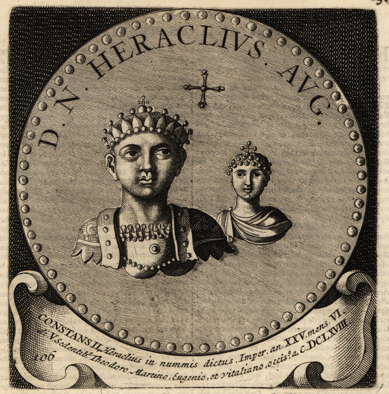 Portrett av den bysantinske keiseren Konstantin II og Fausta. av Netherlandish School