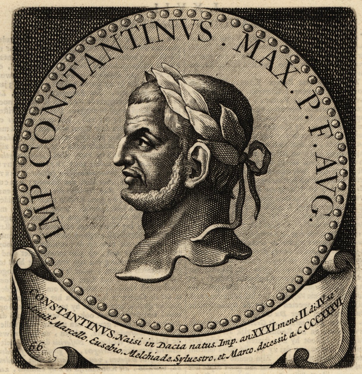 Portrett av den romerske keiseren Konstantin den store. av Netherlandish School