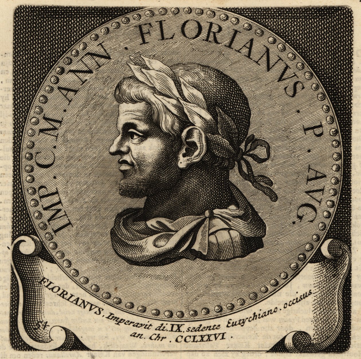 Portrett av den romerske keiseren Florianus. av Netherlandish School