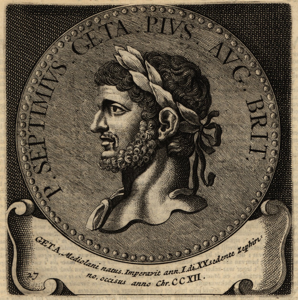 Portrett av den romerske keiseren Geta. av Netherlandish School
