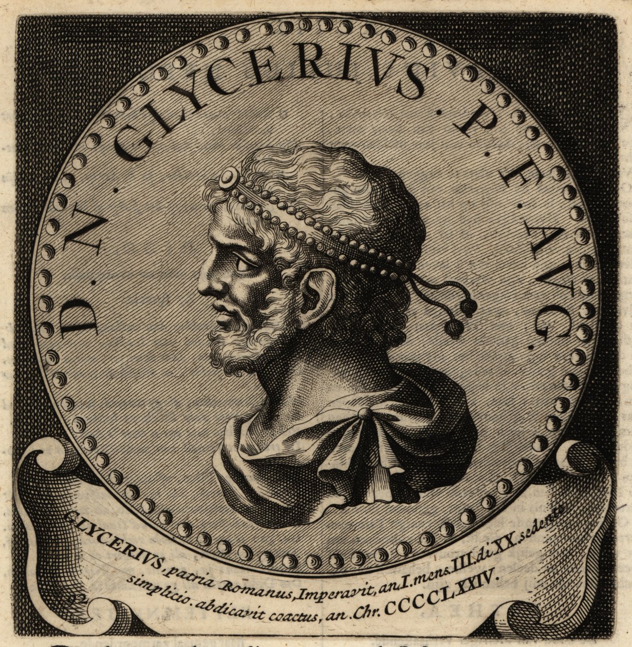 Portrett av den romerske keiseren Glycerius. av Netherlandish School