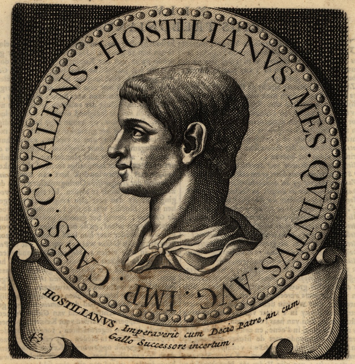 Portrett av den romerske keiseren Hostilian. av Netherlandish School