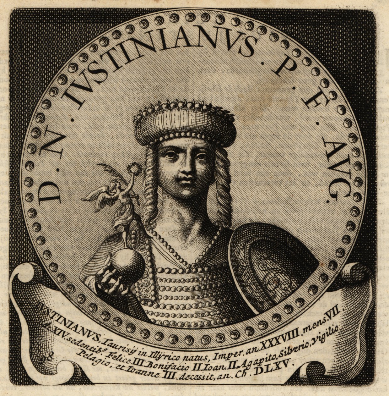 Portrett av den romerske keiseren Justinian I. av Netherlandish School