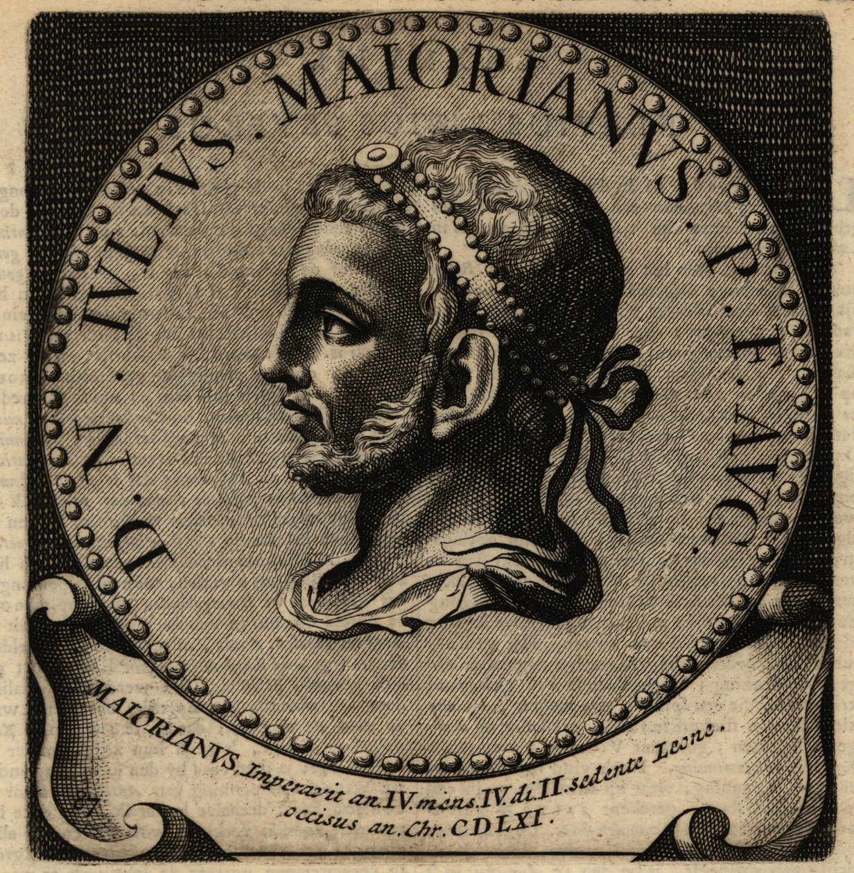 Portrett av den romerske keiseren Majorian. av Netherlandish School