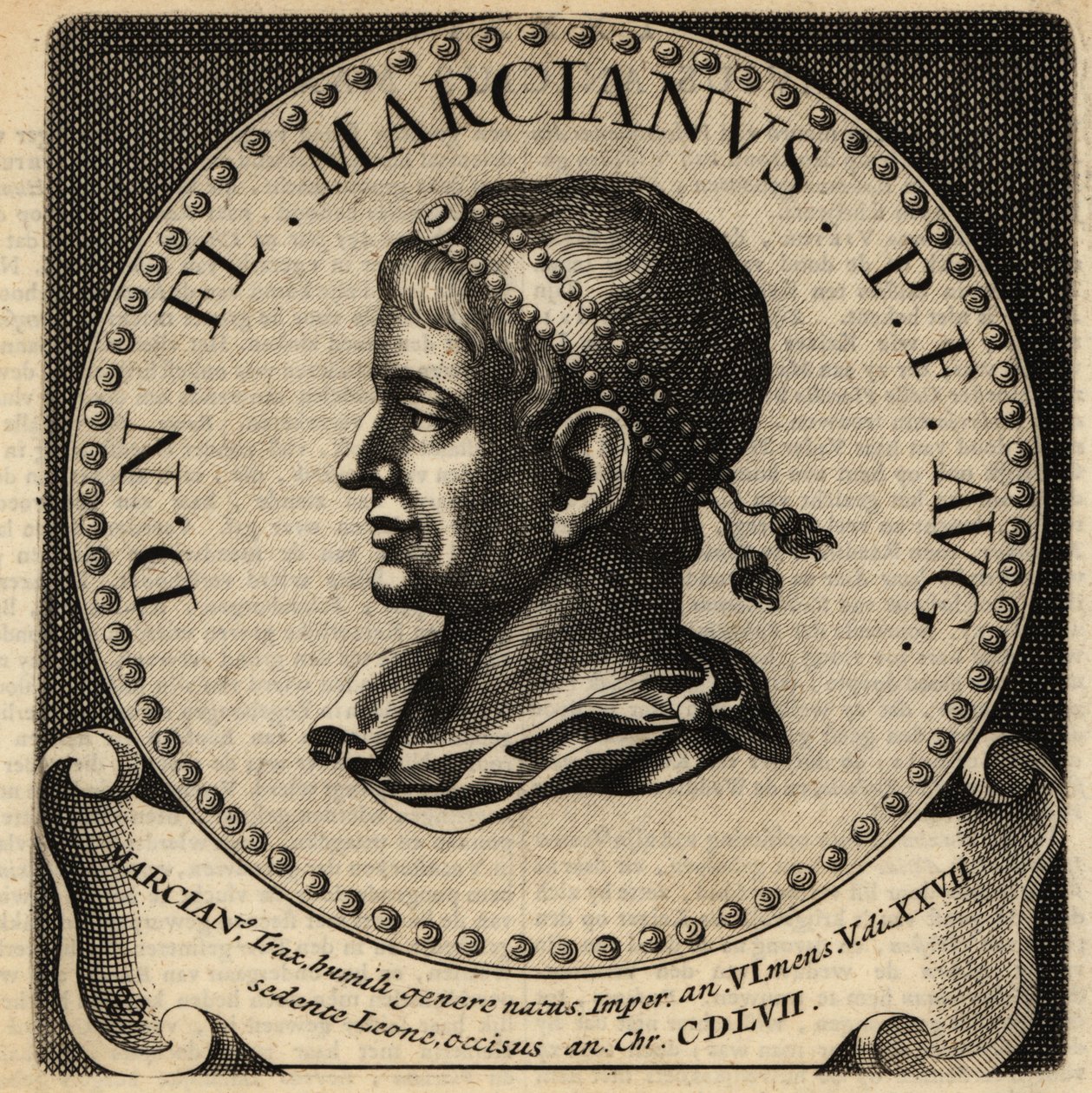 Portrett av den romerske keiseren Marcian. av Netherlandish School