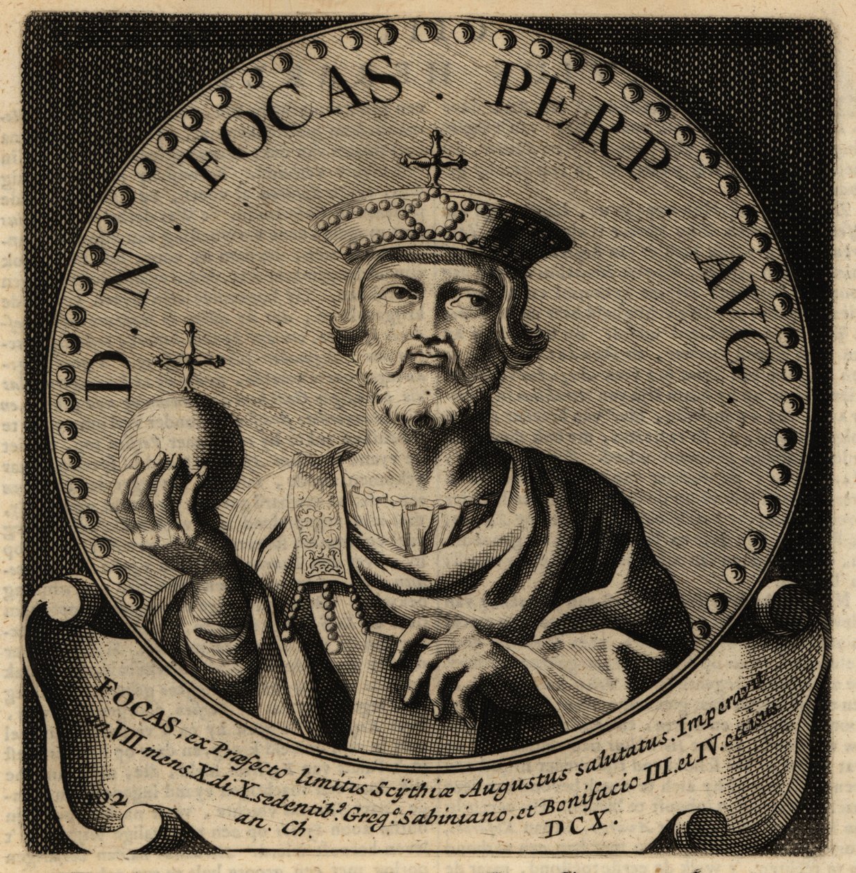 Portrett av den romerske keiseren Phocas. av Netherlandish School