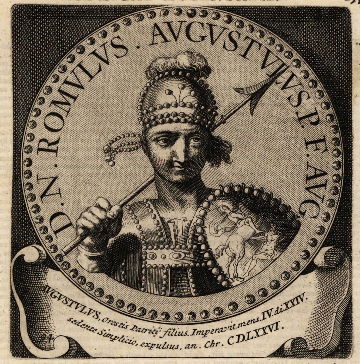 Portrett av den romerske keiseren Romulus Augustulus. av Netherlandish School