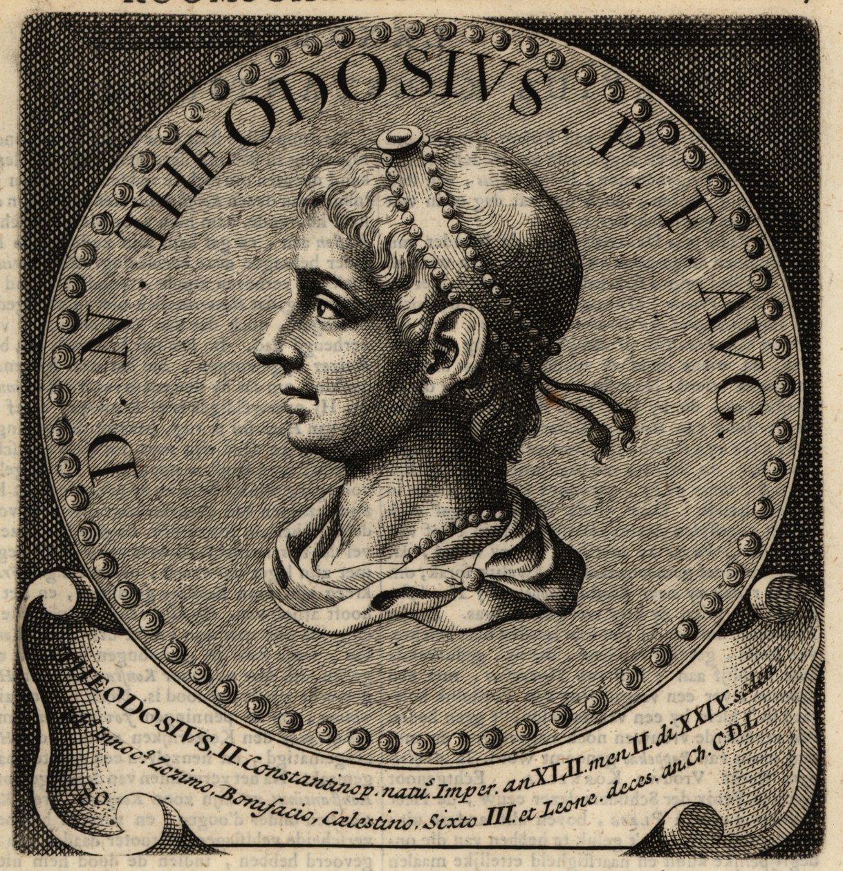 Portrett av den romerske keiseren Theodosius II. av Netherlandish School