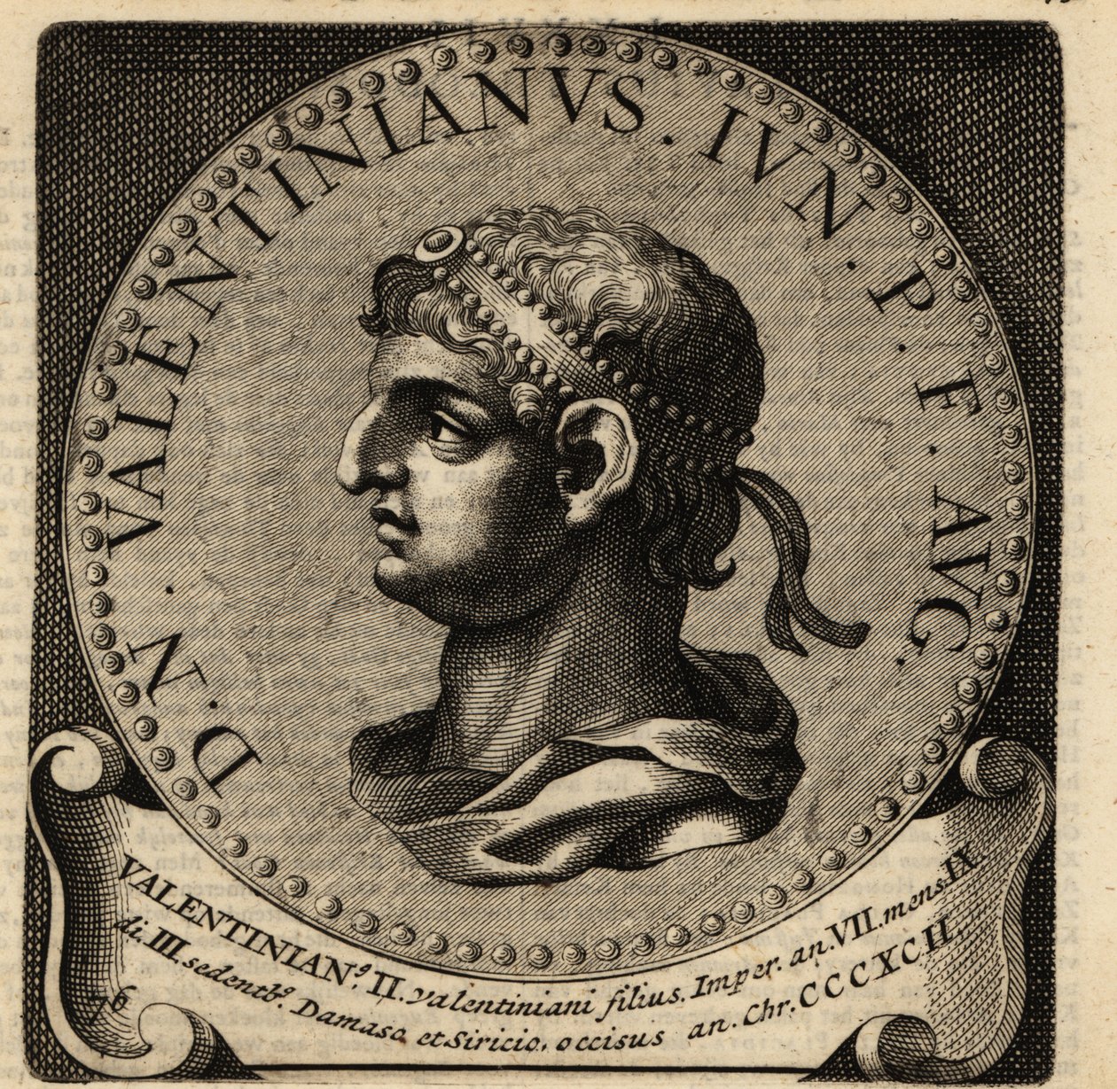 Portrett av den romerske keiseren Valentinian II. av Netherlandish School