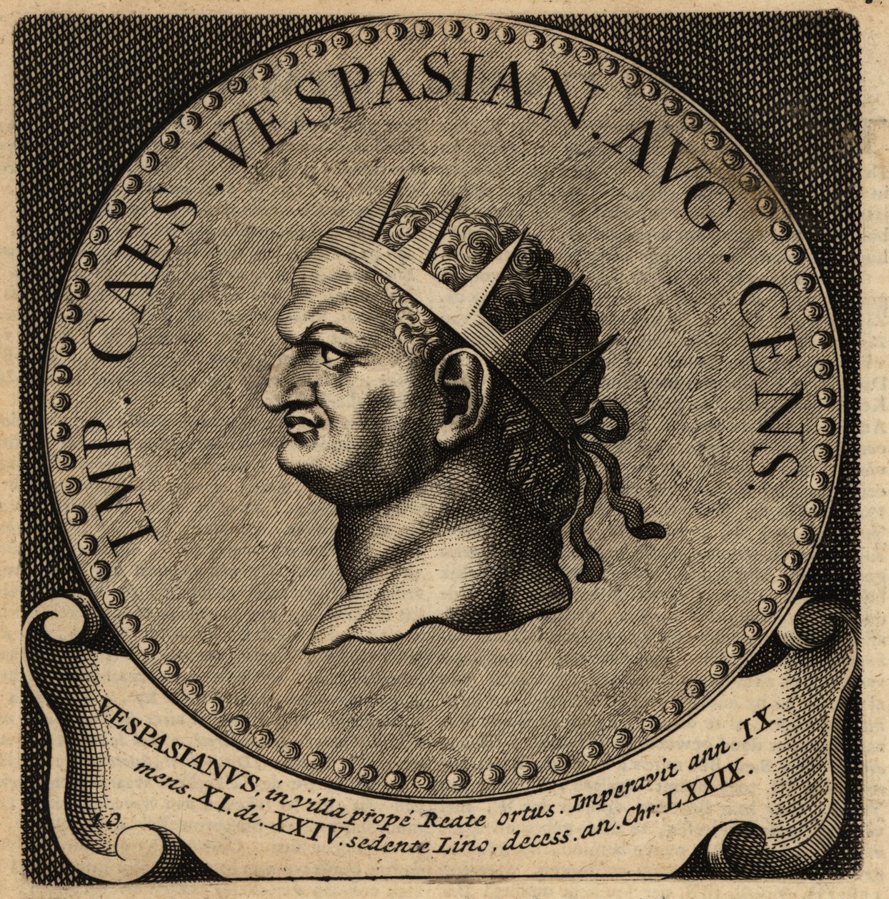Portrett av den romerske keiseren Vespasian. av Netherlandish School