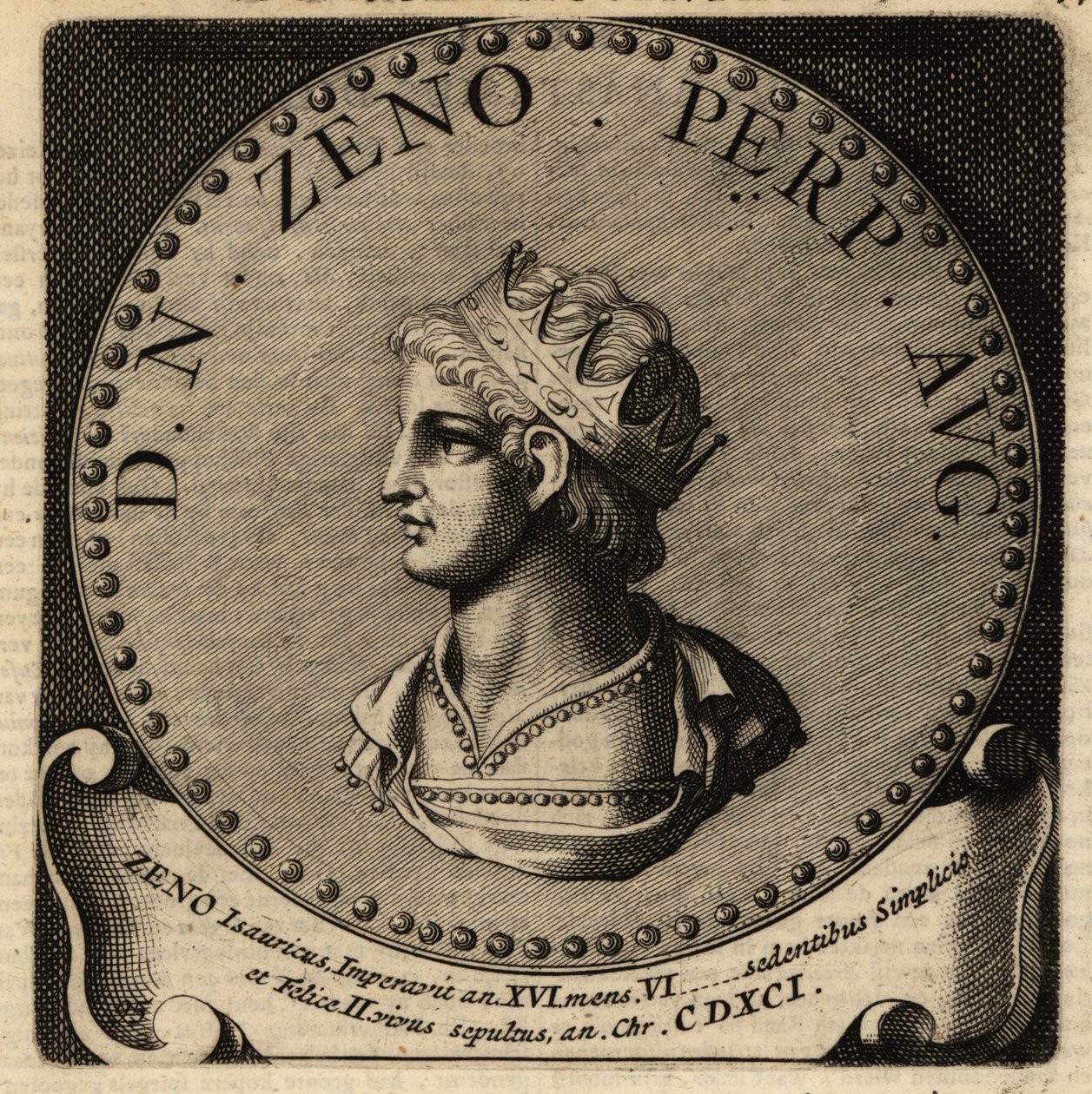 Portrett av den romerske keiseren Zeno. av Netherlandish School