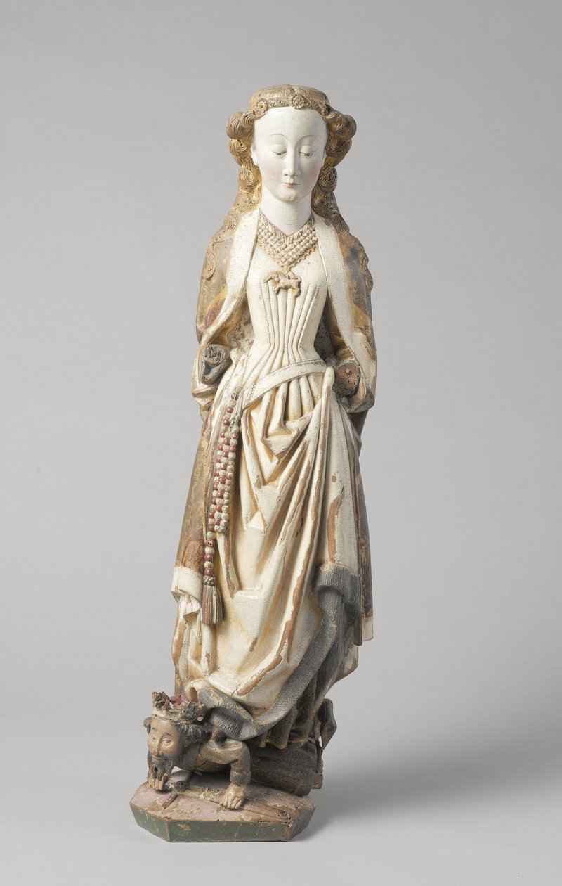 Saint Barbara by Meester van Koudewater, c. 1470 (walnut) av Netherlandish School