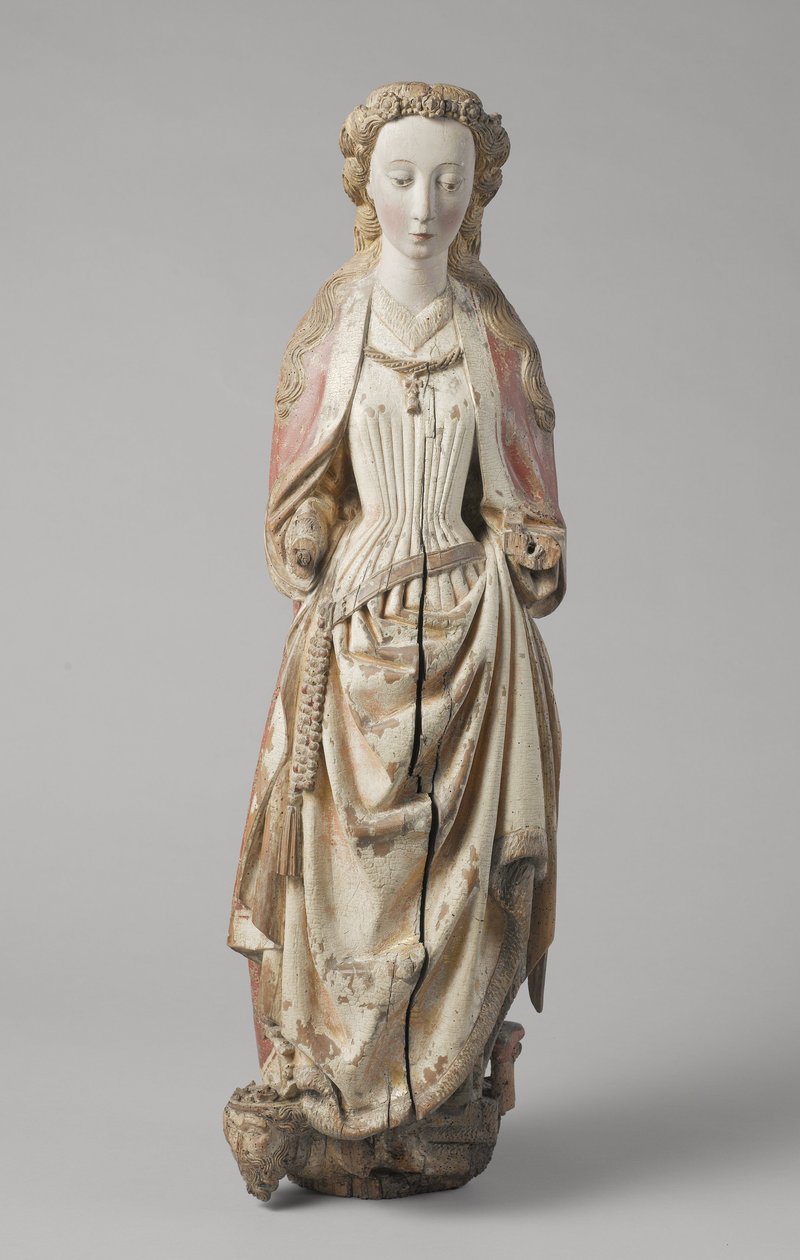 Saint Catherine of Alexandria av Meester van Koudewater, ca. 1470 (valnøtt) av Netherlandish School