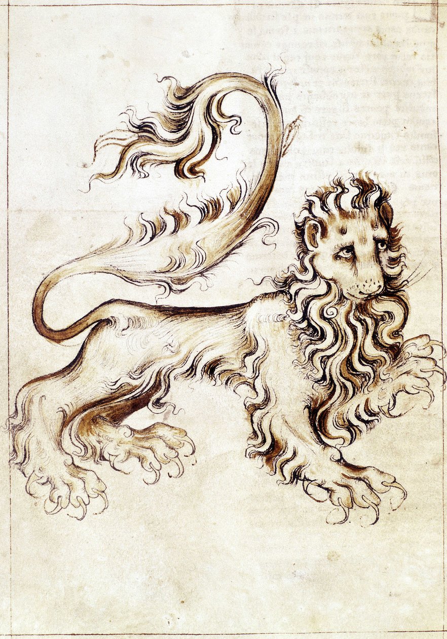 Sloane 3983 f.16v Stjernetegnet Løven (vellum) av Netherlandish School