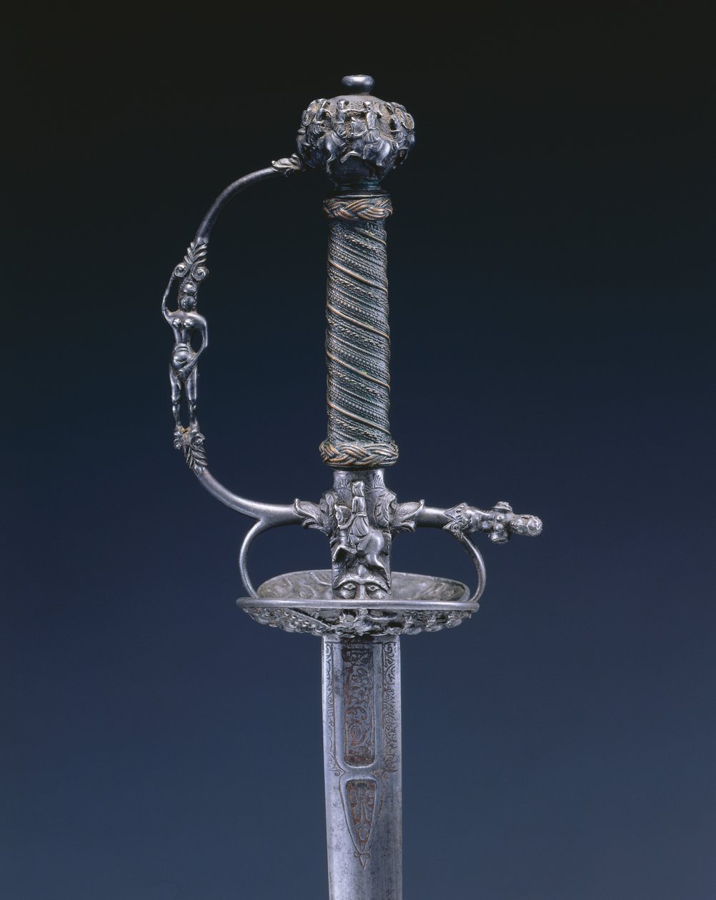 Lite sverd, ca. 1650-60 (stål, tre og kobbertråd) av Netherlandish School