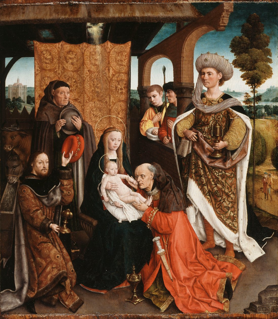 Tilbedelsen av magiene, av Netherlandish School