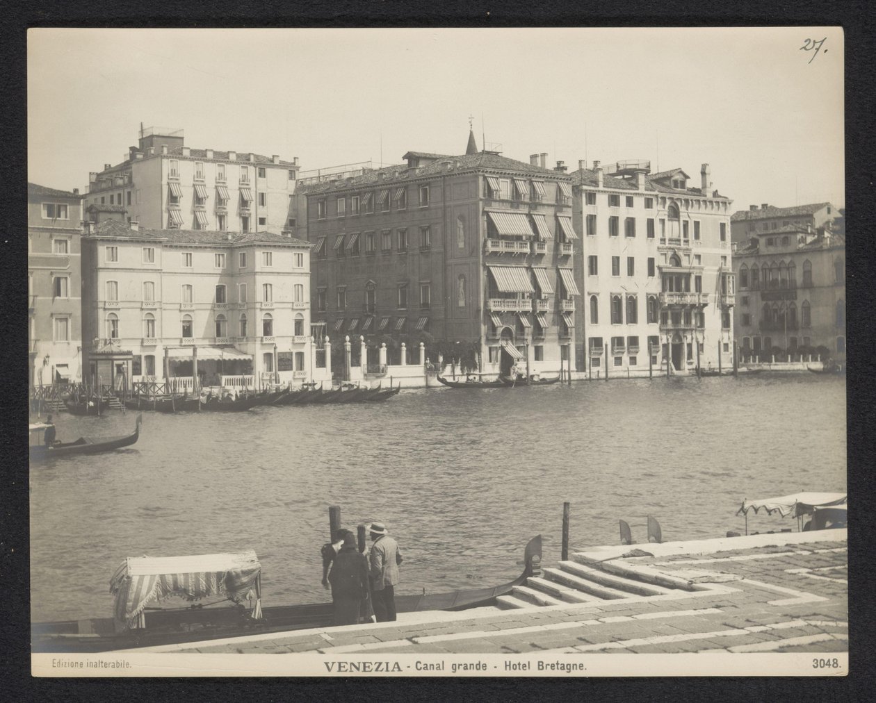Eksteriør av Hotel Bretagne i Venezia Venezia - Grand Canal - Hotel Brittany (tittel på objekt) av Neue Photographische Gesellschaft